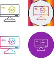 Unique Code Optimization Icon Design vector
