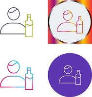 Unique Man And Drink Icon Design vector