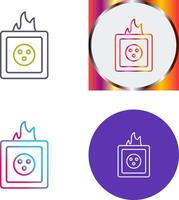 único fuego en enchufe icono diseño vector