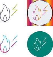 Unique Electricity Fire Icon Design vector