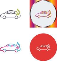 Unique Car on Fire Icon Design vector