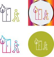 Unique Running from Fire Icon Design vector