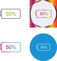 Unique Half Battery Icon Design vector