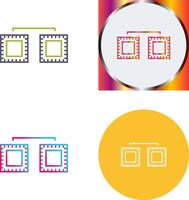 Unique Processors Connected Icon Design vector