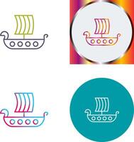 Viking Ship Icon Design vector