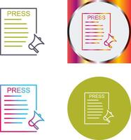 Unique Press Releases Icon Design vector