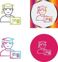 Unique Receiving Diploma Icon Design vector