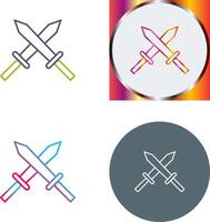 Unique Two Swords Icon Design vector