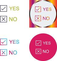 Yes No Option Icon Design vector