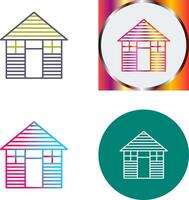 Wood Cabin Icon Design vector