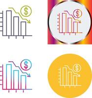 Chart Down Icon Design vector