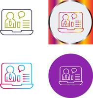 Online Job Interview Icon Design vector