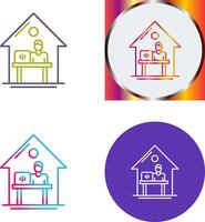 Work At Home Icon Design vector