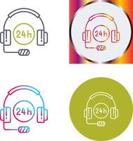 24 Hours Support Icon Design vector