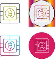 bitcoin chip icono diseño vector
