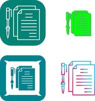 Unique Documents and Pen Icon Design vector