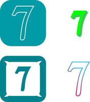 Number Seven Icon Design vector