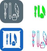 Unique Writing Equipment Icon Design vector