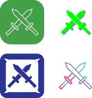 Unique Two Swords Icon Design vector