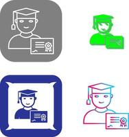 Unique Receiving Diploma Icon Design vector