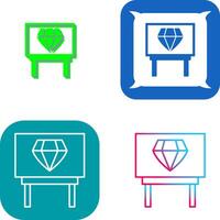diamante exposición icono diseño vector