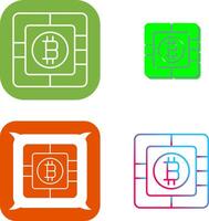 Bitcoin Chip Icon Design vector