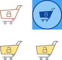 Unique Unlock Cart Icon Design vector