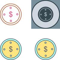 Dollar Coin Icon Design vector