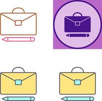 Briefcase and Pen Icon Design vector