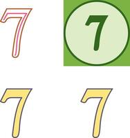 Number Seven Icon Design vector