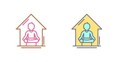 Yoga At home Icon Design vector