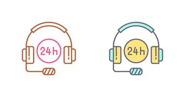 24 Hours Support Icon Design vector