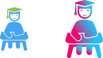 Unique Studying on Desk Icon Design vector