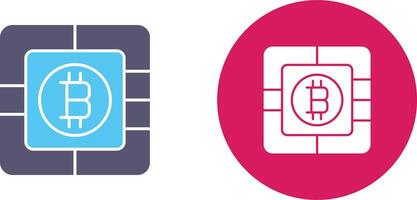 Bitcoin Chip Icon Design vector