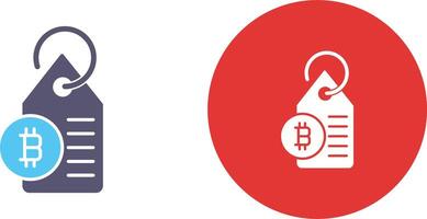 Bitcoin Label Tag Icon Design vector