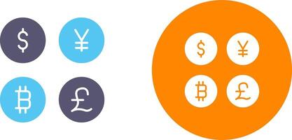 Currency Symbols Icon Design vector