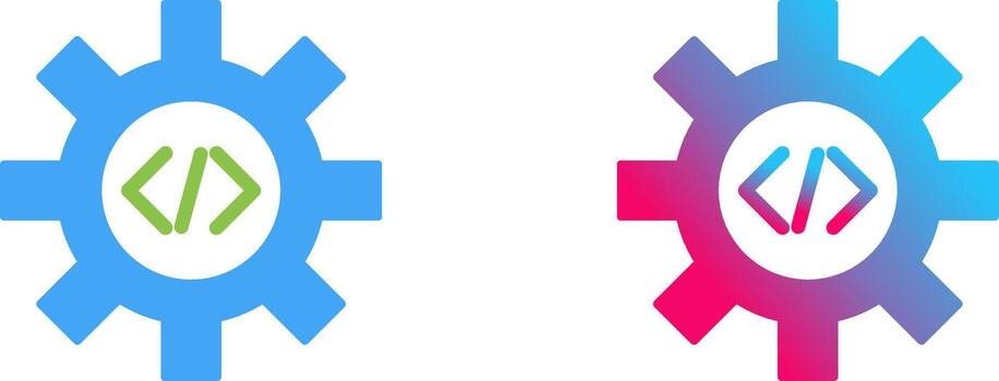Unique Code Optimization Icon Design vector