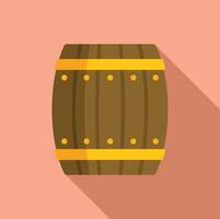 Wooden barrel illustration on pink background vector