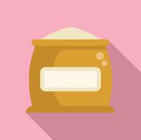 Flat design icon of a sack of flour vector