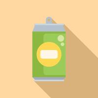 Flat design of a green soda can illustration vector