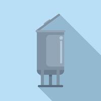 Minimalistic of trash can on blue background vector