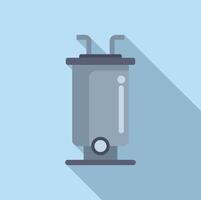 Flat design icon of a trash bin on blue background vector