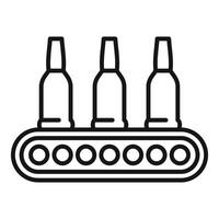 illustration of factory conveyor belt with bottles vector