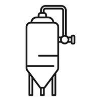 Line art illustration of industrial fermenter tank vector