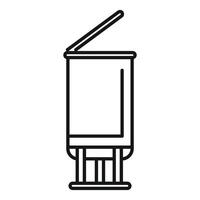 Line art illustration of a trash bin vector