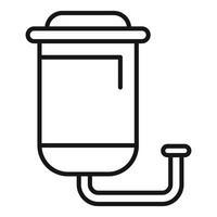 Line art icon of trash can with pedal vector