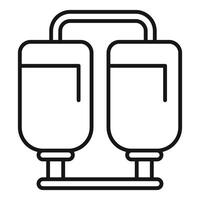 Dual infusion pumps line icon vector