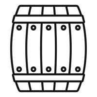 Vintage wooden barrel line art vector