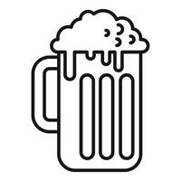 Overflowing beer mug line art icon vector