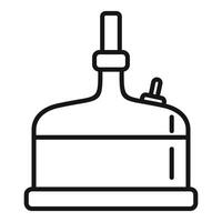 Line art illustration of a glass bottle with dipper vector